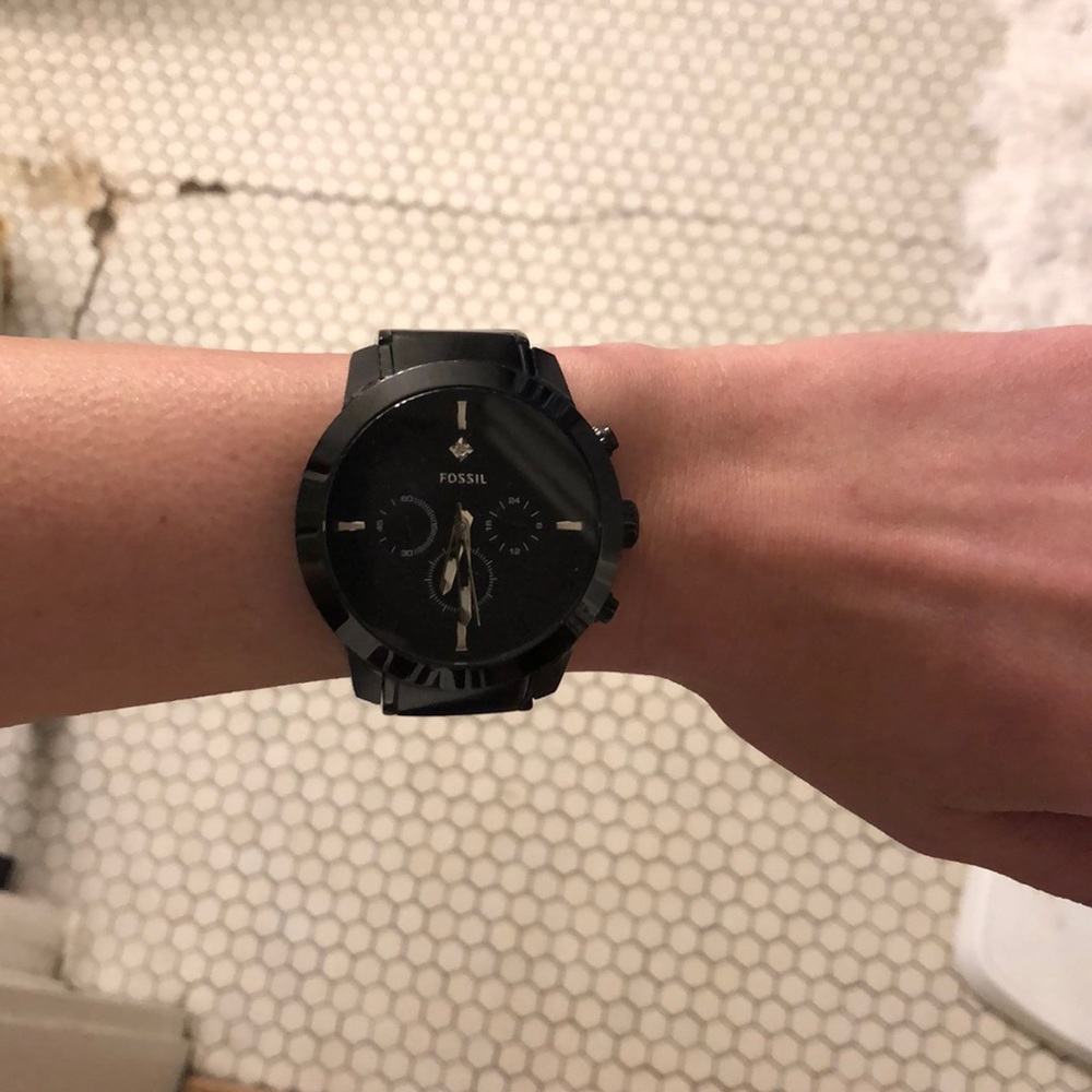 Men’s black fossil watch